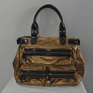Elegant Gold and Black Shoulder Bag